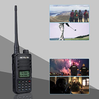 Retevis RT85 Walkie Talkie Dualband s přenosným reproduktorem a mikrofonem, radiostanice s velkým dosahem a LED indikátorem, 200